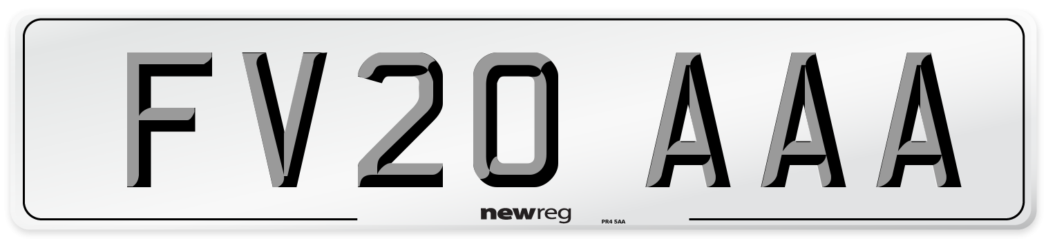 FV20 AAA Number Plate from New Reg